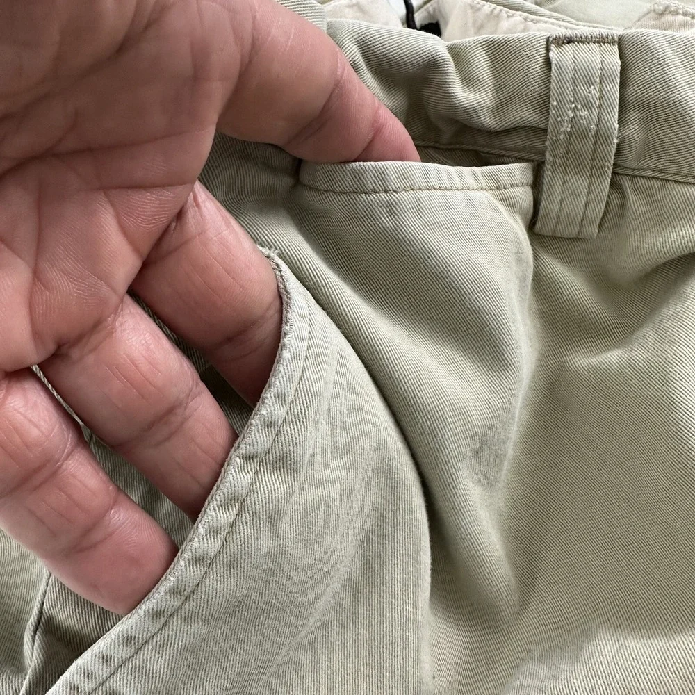 VTG Ron Herman Chino‎ PANTS 36x32 Men Beige Khaki Soft Cotton Flat Front Tag 38